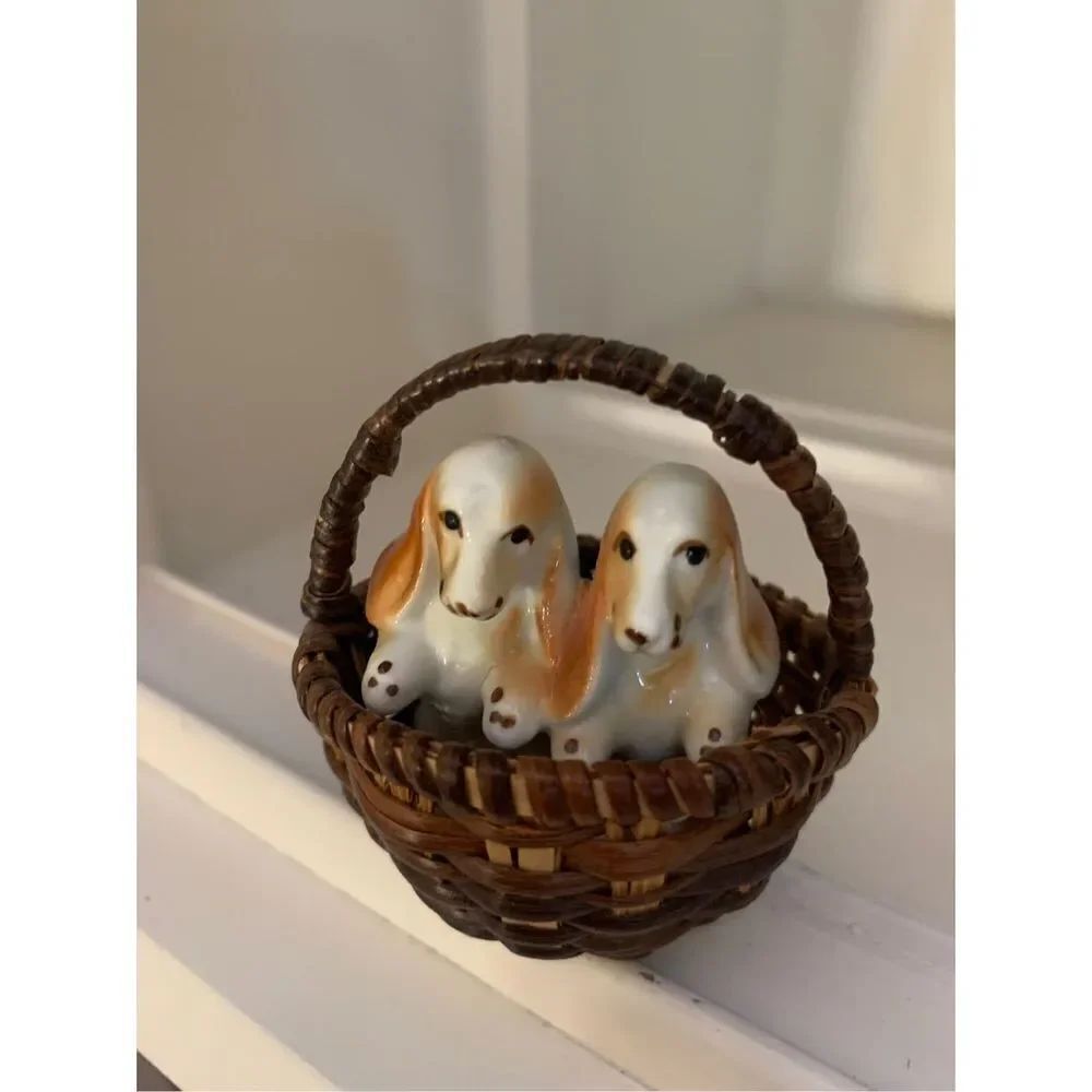 Cute China Dogs In Basket